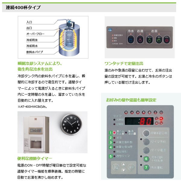 AT-400HWCB|ホシザキ お茶ディスペンサー ティーサーバー | 業務用厨房