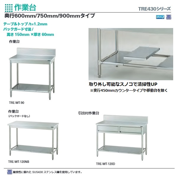 タニコーTXA-WT-90ANB|作業台 バックガードなし|作業台|作業機器・板金